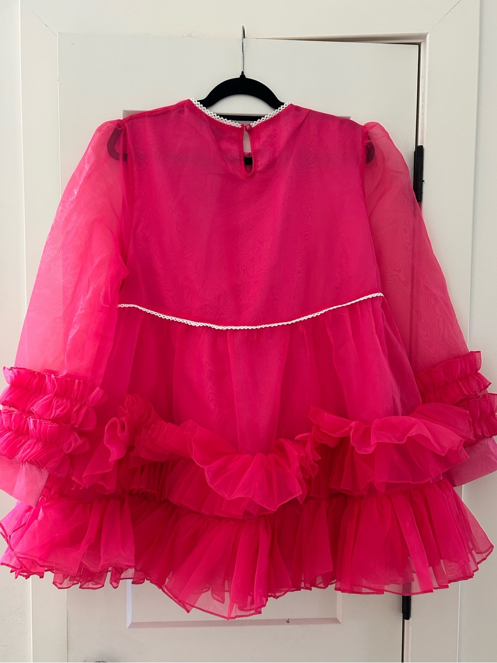 Xpluswear Hot Pink Ruffled Tulle mini dress - Picture 6 of 11